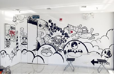 宜城手绘墙并非传统涂鸦。